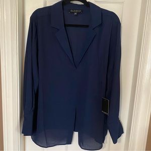 Business casual sheer navy tunic